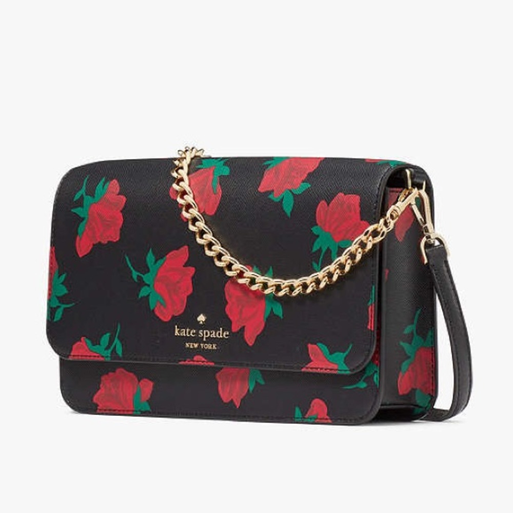 Madison Rose Toss Printed Flap Crossbody - Picture 2 of 6